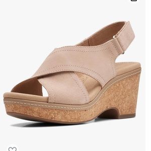 Clarks Giselle Cove Wedge Sandal Sz 8
